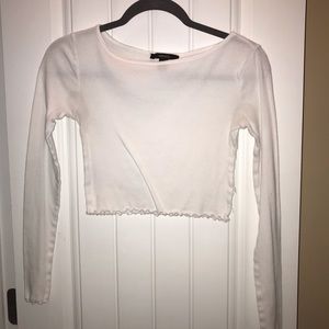 Ruffled Hem Cropped Shirt